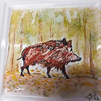 Zwierzęta ręcznie malowane na kaflach